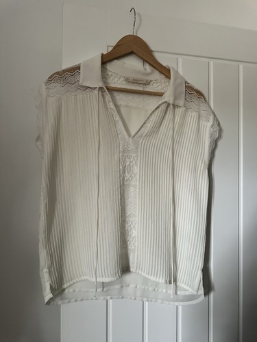 Zara cream white - cream, pleated