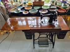Antique Treadle Bradbury Sewing Machine Table Very Good Condition Working Order