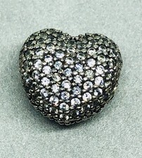 Authentic Pandora Sterling Silver Pave CZ Open My Heart Clip Charm 791427 Excell