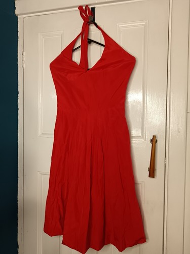 Red halterneck 50s dress zara - halterneck,