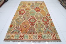 7x10 ft Geometric Wool Kilim