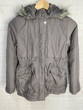 Girls Parka Grey Charcoal