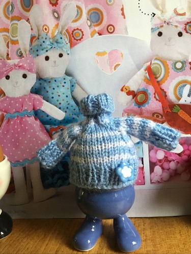 Blue white striped jumper - blue, &