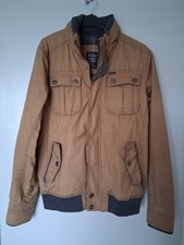 Mens PULL & BEAR JACKET Tan Coloured. Size LARGE. VGC.
