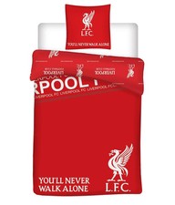 Liverpool Football Club FC Single bedding Duvet Set Red You'll never walk alone