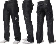 Enzo Mens Cargo Combat Jeans
