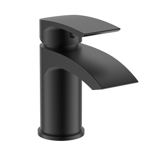 Matt black modern round - black,