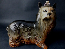 Vintage Yorkshire Terrier  Dog Figurine - Original Label To The Foot