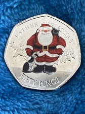 Brand New Christmas ? 50p Coin Xmas Santa + Sack ? Gibraltar ?? Decal Gift