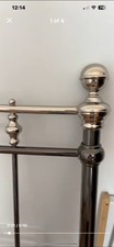 Double Bed Metal Headboard Pewter And Chrome Coloured Balls.