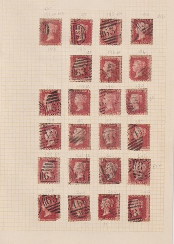 Penny red stamps on - gb,