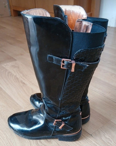 Girl black patent - black, leather