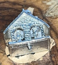 Vintage Sterling Silver Articulated Rain & Sun Shine Weather House