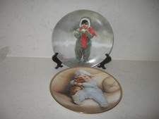 2 x   CHILDHOOD  PLATES  - WINTER ANGEL & GOING TO TOWN  -HAMILTON