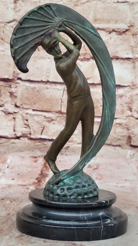 Bronze golfer swing sculpture - bronze,