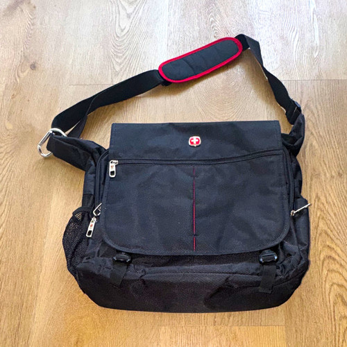 Wenger black red shoulder - black/red, bag