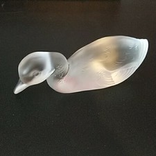 Baccarat Model of Duck French Frosted Crystal Glass Figure Statue Marked 13cm