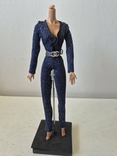 Navy Blue Glitter Catsuit With Belt For Integrity Toys Doll Outfit Accessory 