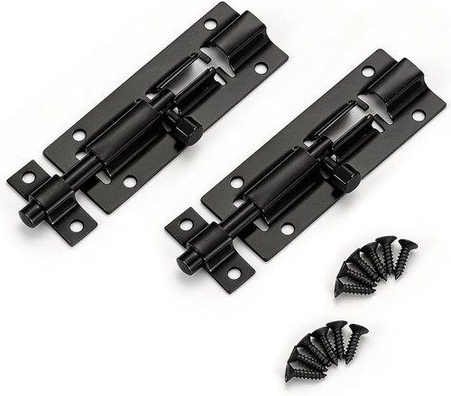 Set gate bolt inch black - 4,