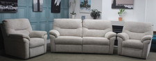 G PLAN SEATTLE ELECTRIC 3 SEATER SOFA+CHAIR & STATIC CHAIR, KAMPALA BEIGE FABRIC