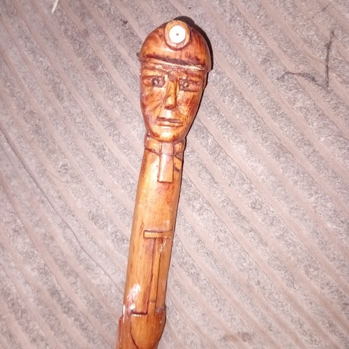 Miner head wooden walking - head,