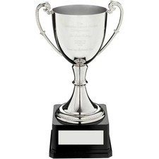 Nickel Plated Cup On Heavyweight Base Trophy 14.75in FREE Engraving
