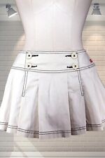 Vintage Miss Sixty White Pleated Low Rise Micro Mini Skirt Built in Undies - MED