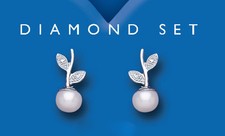 Pearl Earrings Diamond Stud