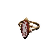 An Edwardian 18ct Gold Ladies Cameo Ring London 1908 Size M/N Antique Jewellery