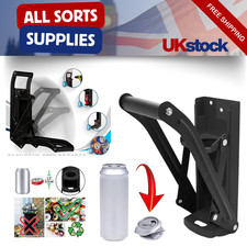 16oz Heavy Duty Metal Can Crusher Wall Mounted Beer Soda Smasher Bottle Opener