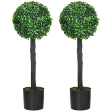 Set of 2 Artificial Boxwood