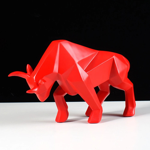 Abstract bull statue - bull, geometric