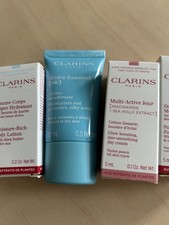 Clarins bundle sample sizes travel foaming cleanser hydra essential cream lotion