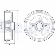 Delphi Brake Drum Rear W/ Abs
