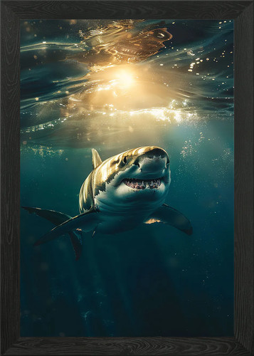 Great white shark - white, wall