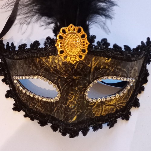 Venetian black lace - lace, eye