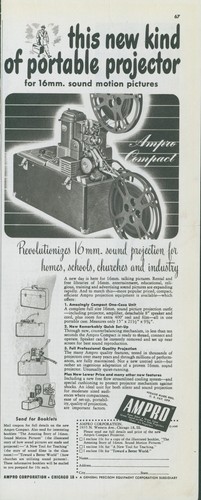 1948 ampro portable projector - ampro,