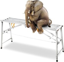 Folding Hop Up Scaffolding Platform Steel Step Ladder Stool Heavy Work 