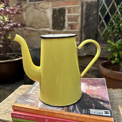 Vintage yellow enamelware - vintage,
