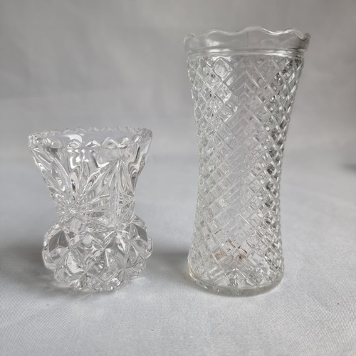 Pair vintage pressed glass - pressed,