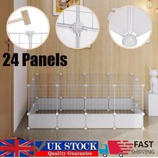 DIY 24 Panels Enclosure Pet Fence Crate Cage Dog Pen Puppy Rabbit Playpen Indoor