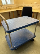 Two Shelf Plastic Trolley - Two Tiers - 300kg Capacity - Manutan Expert