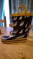 Rydale Childrens Wellingtons. Geese, Blue/Yellow. Size 10