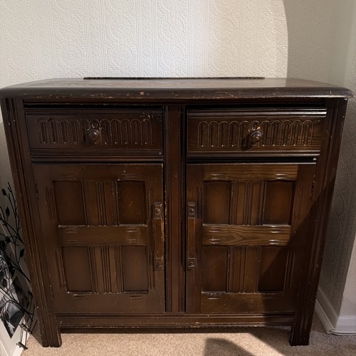 Antique solid oak sideboard - antique,