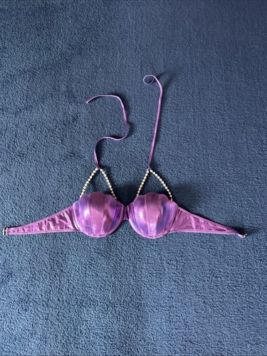 Ladies shiny purple bikini - bikini, top