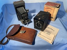 VINTAGE KODAK NO. 1  BELLOWS CAMERA  and Coronet box camera restore or parts