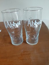 Pair Of Abbot Ale Pint Glasses