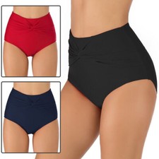 Women High Waisted Swim Shorts Twist Front Bikini Bottoms Beach Board Swimwear