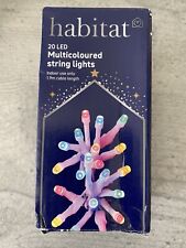 Habitat 20 LED Multicoloured String Lights 1.9m White Cable Indoor Use - New