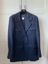 Chanel 3/4 Length Navy Boucle Jacket Size 38 - Never Worn Great Condition